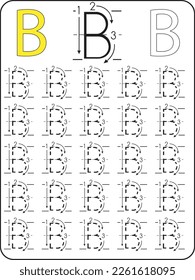 Alphabet letters Tracing Worksheet. ABC Activities and Exercises for kids. Activity for pre-schoolers and kindergarten. Letters A-Z. English for kids. Hand Writing for kids.