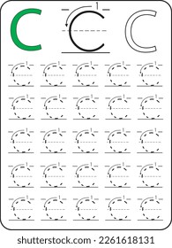 Alphabet letters Tracing Worksheet. ABC Activities and Exercises for kids. Activity for pre-schoolers and kindergarten. Letters A-Z. English for kids. Hand Writing for kids.