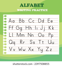 Alphabet letters tracing worksheet with all alphabet letters. Basic writing practice for kindergarten kids