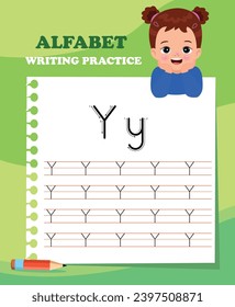 Alphabet letters tracing worksheet with all alphabet letters. Basic writing practice for kindergarten kids