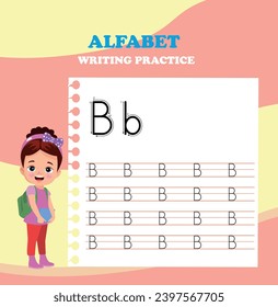 Alphabet letters tracing worksheet with all alphabet letters. Basic writing practice for kindergarten kids