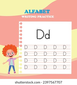 Alphabet letters tracing worksheet with all alphabet letters. Basic writing practice for kindergarten kids