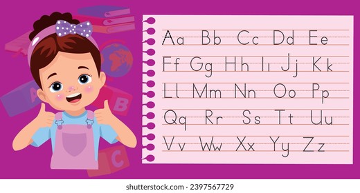 Alphabet letters tracing worksheet with all alphabet letters. Basic writing practice for kindergarten kids