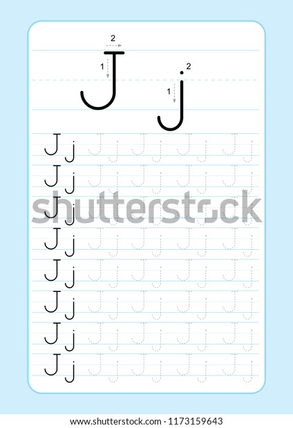 Alphabet Letters Tracing Worksheet Alphabet Letters Stock Vector ...