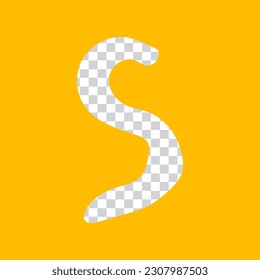 alphabet letters with transparent motifs on yellow background, eps 10