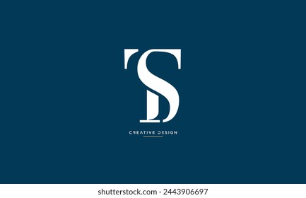 Alphabet letters TS or ST initial logo monogram
