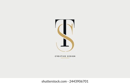 Alphabet letters TS or ST initial logo monogram