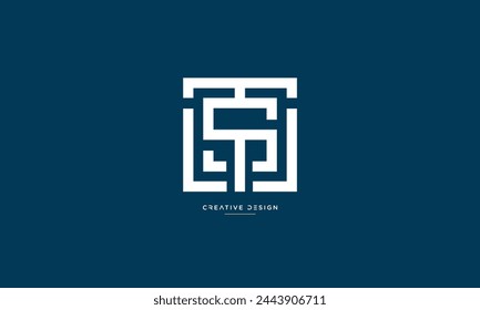 Letras del alfabeto TS o ST logotipo inicial monograma