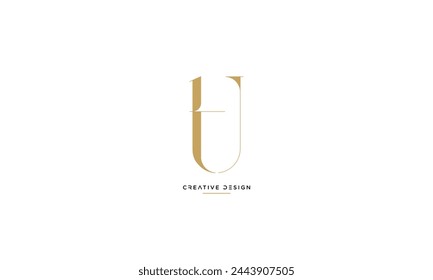 Alphabet letters TU or UT initial logo monogram