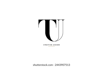 Alphabet letters TU or UT initial logo monogram