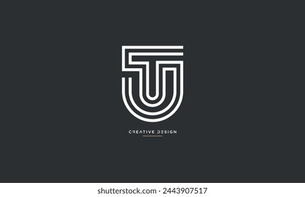 Alphabet letters TU or UT initial logo monogram