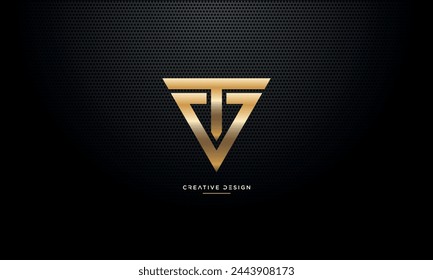 Alphabet letters TV or VT initial logo monogram