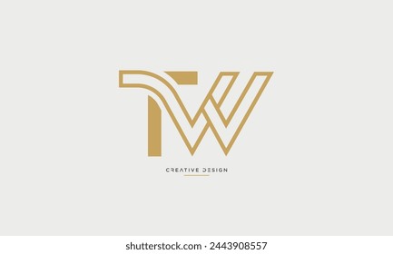 Alphabet letters TW or WT initial logo monogram