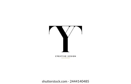 Letras del alfabeto TY o YT iniciales logo monograma
