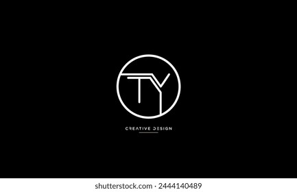 Alphabet letters TY or YT initials logo monogram