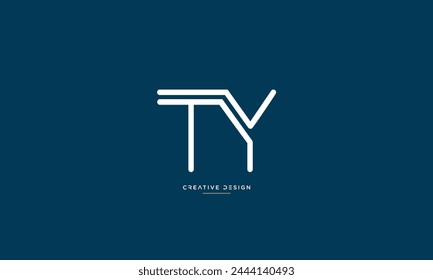 Alphabet letters TY or YT initials logo monogram