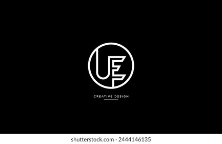 Alphabet letters UE or EU initials logo monogram