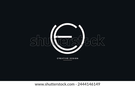 Alphabet letters UE or EU initials logo monogram