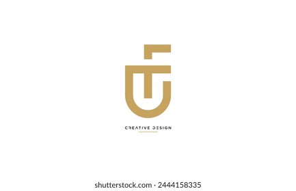 Alphabet letters UF or FU initials logo monogram