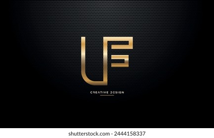 Letras del alfabeto UF o FU iniciales logo monograma