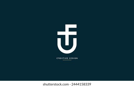 Alphabet letters UF or FU initials logo monogram