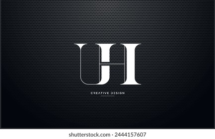 Letras del alfabeto UH o HU iniciales logo monograma