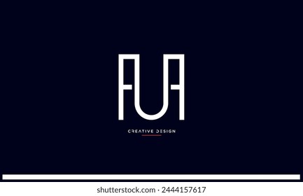 Letras del alfabeto UH o HU iniciales logo monograma