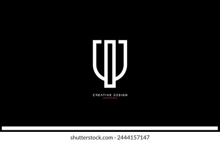 Alphabet letters UI or  IU initials logo monogram