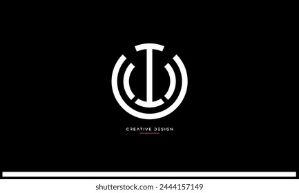 Letras del alfabeto UI o IU iniciales logo monograma