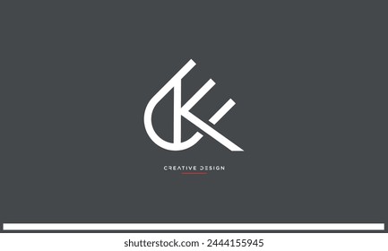 Alphabet letters UK or KU initials logo monogram