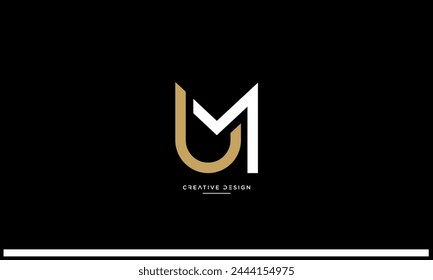 Alphabet letters UM or MU initials logo monogram