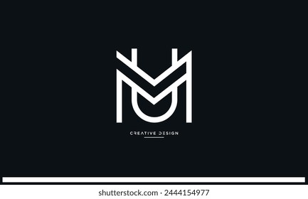 Alphabet letters UM or MU initials logo monogram