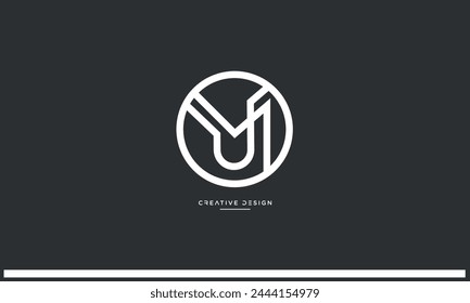 Alphabet letters UM or MU initials logo monogram