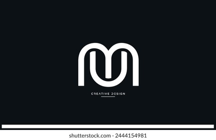 Alphabet letters UM or MU initials logo monogram