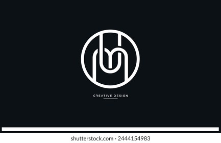 Alphabet letters UM or MU initials logo monogram