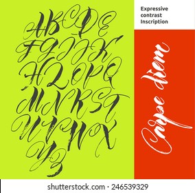 Alphabet letters: uppercase. Vector alphabet. Hand drawn letters. Letters of the alphabet written with a paint brush
