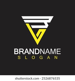 Letras del alfabeto VB o BV Plantilla de diseño de logotipo