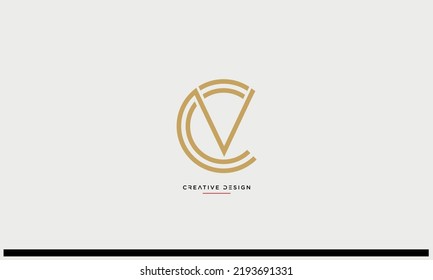Alfabet Letters VC, CV Iniciales Icono de logotipo de lujo	
