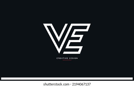 Alphabet Letters VE, EV Logo Design Icon