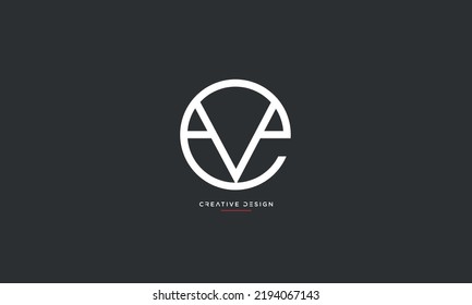 Alphabet Letters VE, EV Logo Design Icon