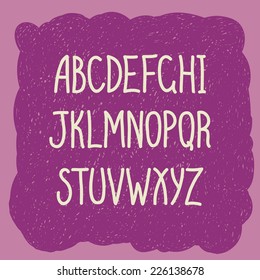 Alphabet letters. Vector. Background of doodles.