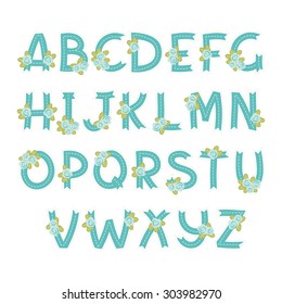 Alphabet letters. Vector. Background of doodles. Freehand drawing.