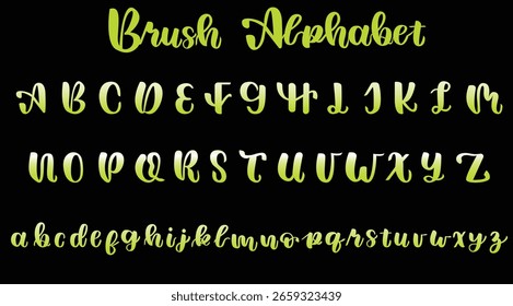 Alphabet letters vector illustration.. Flat letter design on black background. 