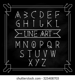 Alphabet letters vector set modern vintage geometric shapes