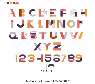 Alphabet letters vector typography, abc font design. Colorful typographic typeface.