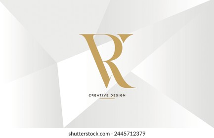 Letras del alfabeto VR o RV iniciales logo monograma