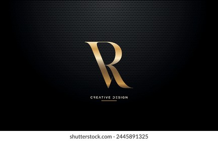Alphabet letters VR or RV initials logo monogram