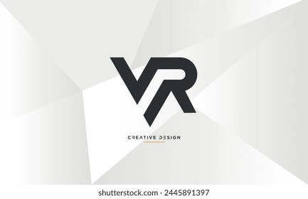 Alphabet letters VR or RV initials logo monogram