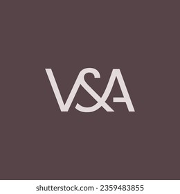 Alphabet Buchstaben VSA Monogramm Logo Einfache Vektorgrafik. V und Logo eines abstrakten Anfangsbuchstaben des Monogrammes