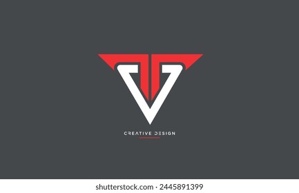 Alphabet letters VT or TV initials logo monogram